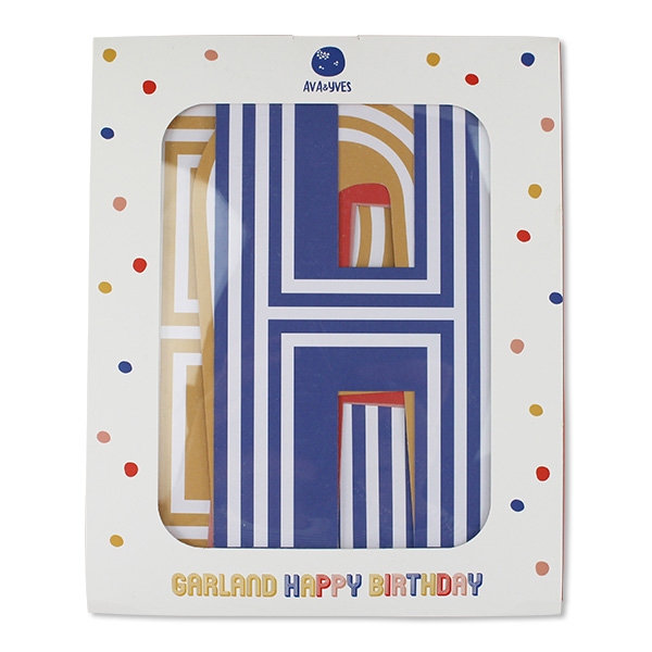 Girlande "Happy Birthday", Bunt gestreift Girlande "Happy Birthday", Bunt gestreift