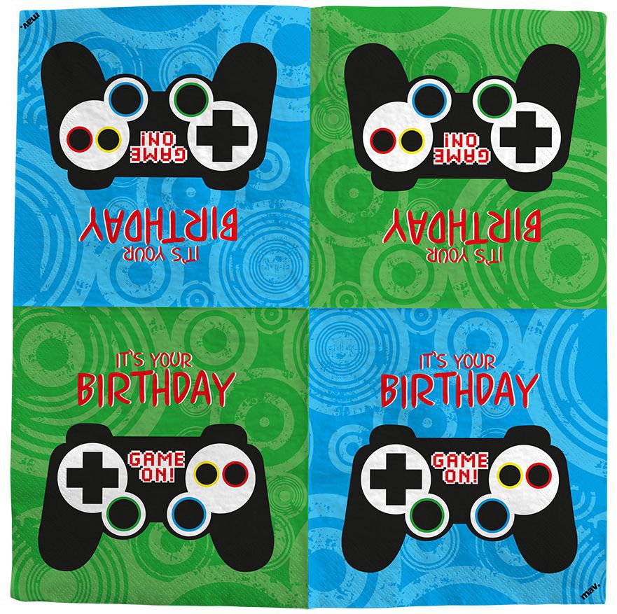 Servietten "It's your Birthday" Game Controller, 20 Stück Servietten "It's your Birthday" Game Controller, 20 Stück