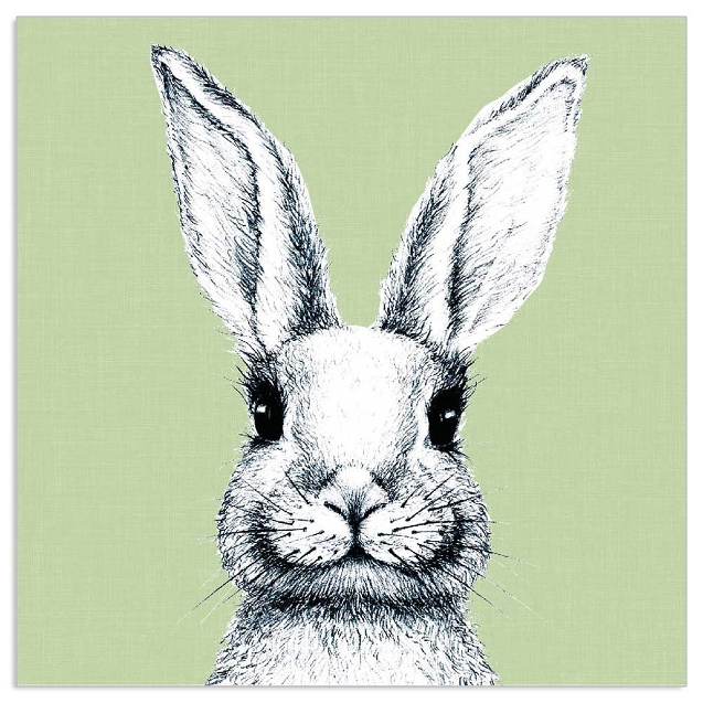 20 Papierservietten "Hase", Apfelgrün