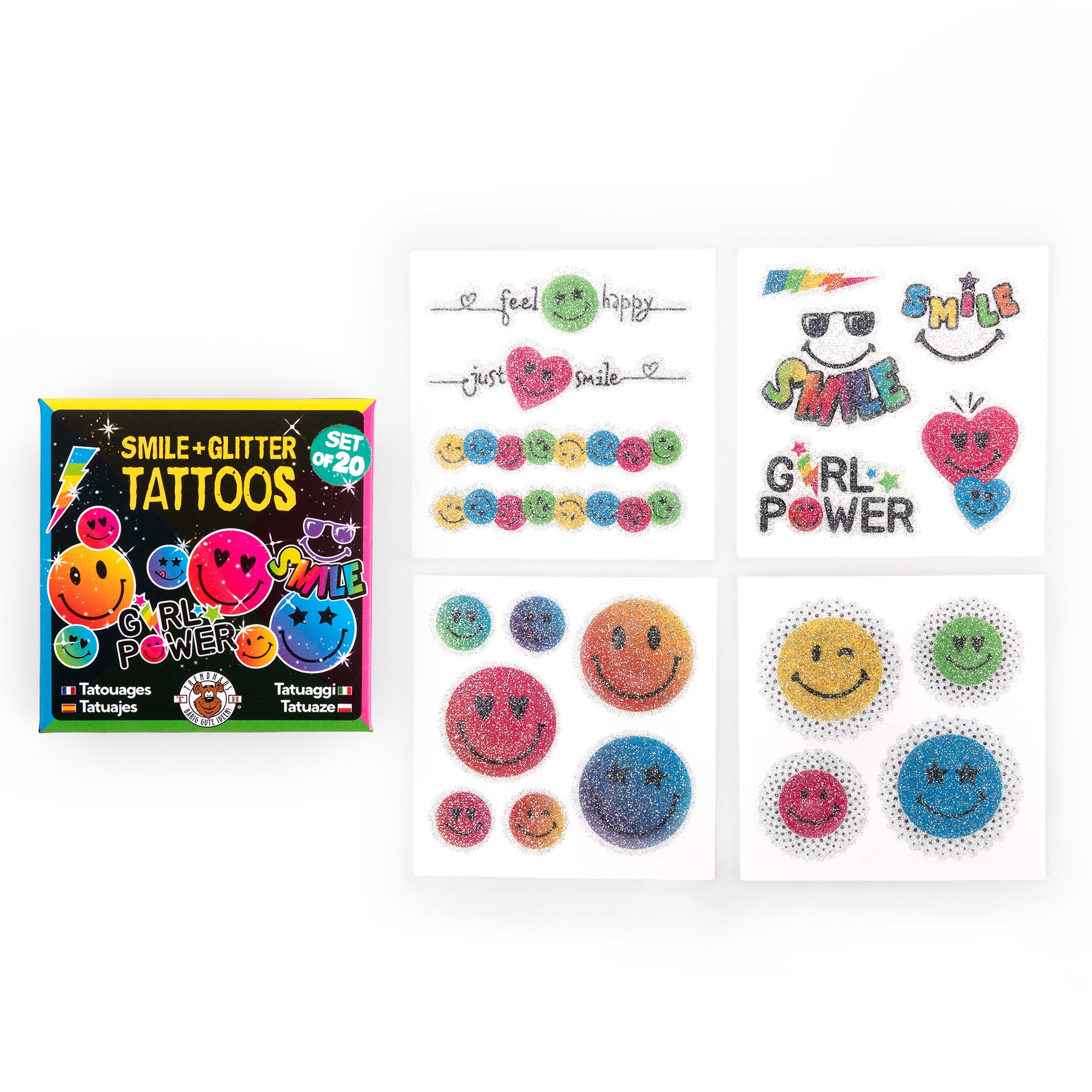 20 Glitzer-Tattoos "Smile" 20 Glitzer-Tattoos "Smile"