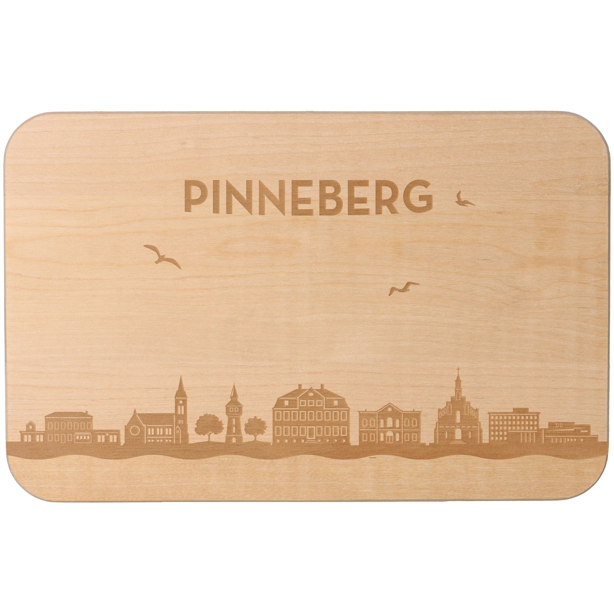 Frühstücksbrett Skyline Pinneberg 23cm x 15cm x 1cm Holz, Sperrholz, Matte