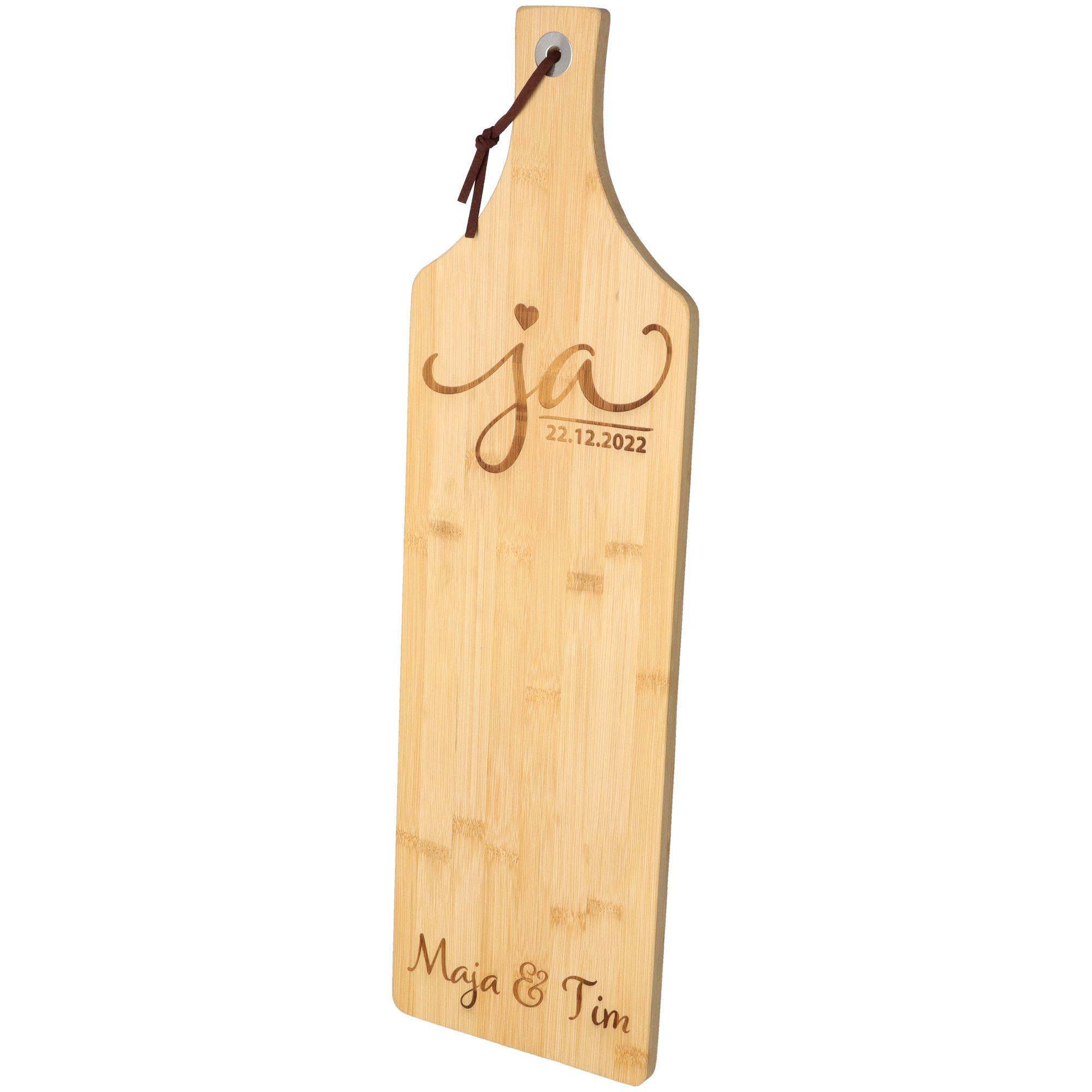 Servierbrett Hochzeit Ja "Name & Datum" 56cm x 16,5cm x 1,2cm Servierbrett Hochzeit Ja "Name & Datum" 56cm x 16,5cm x 1,2cm