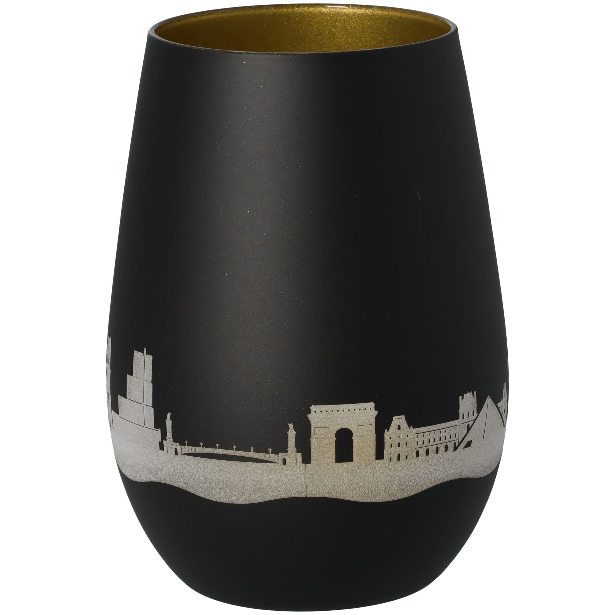 Windlicht Skyline Paris Schwarz/Gold Töpferei, Krug, Lampe, Vase