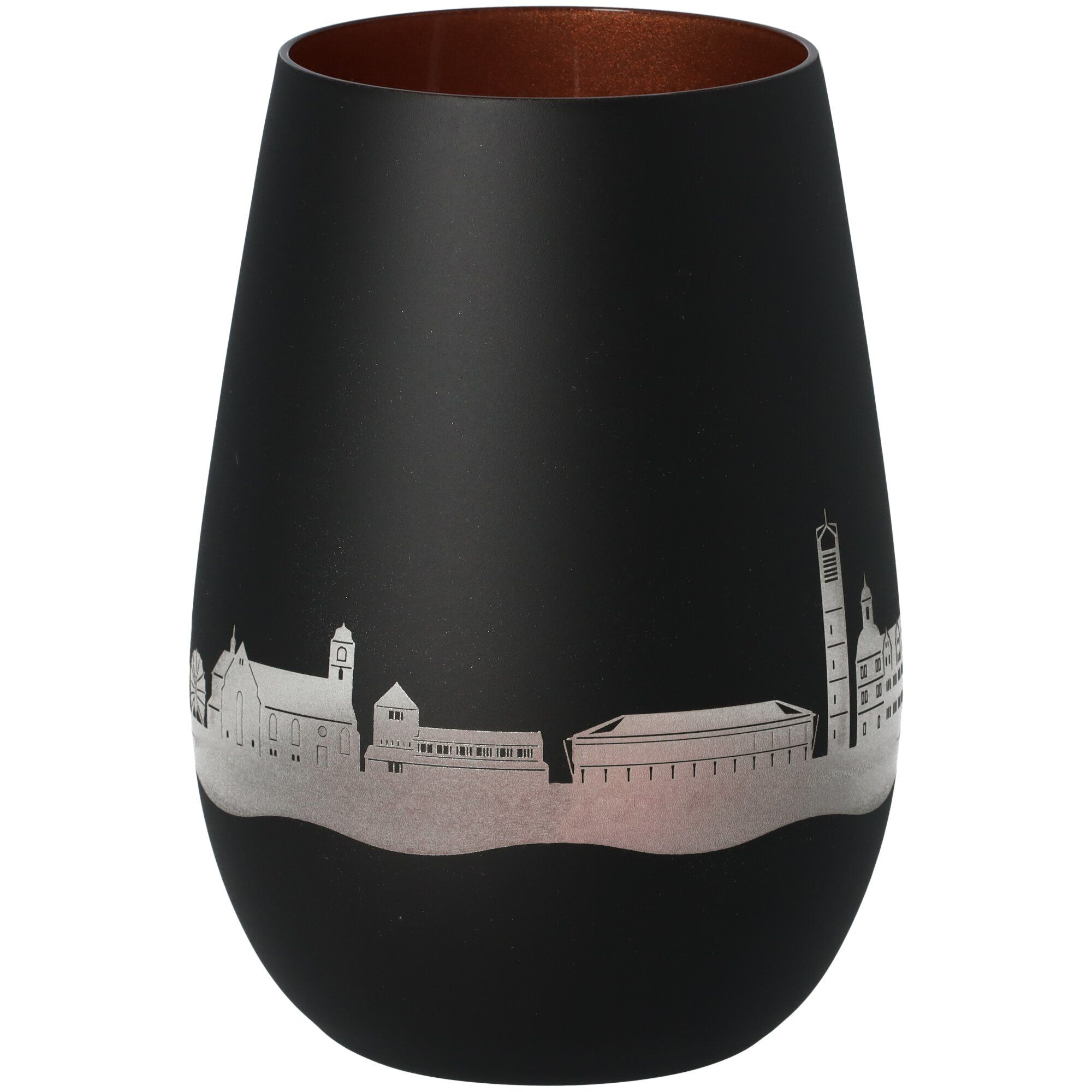 Windlicht Skyline Paderborn Schwarz/Bronze