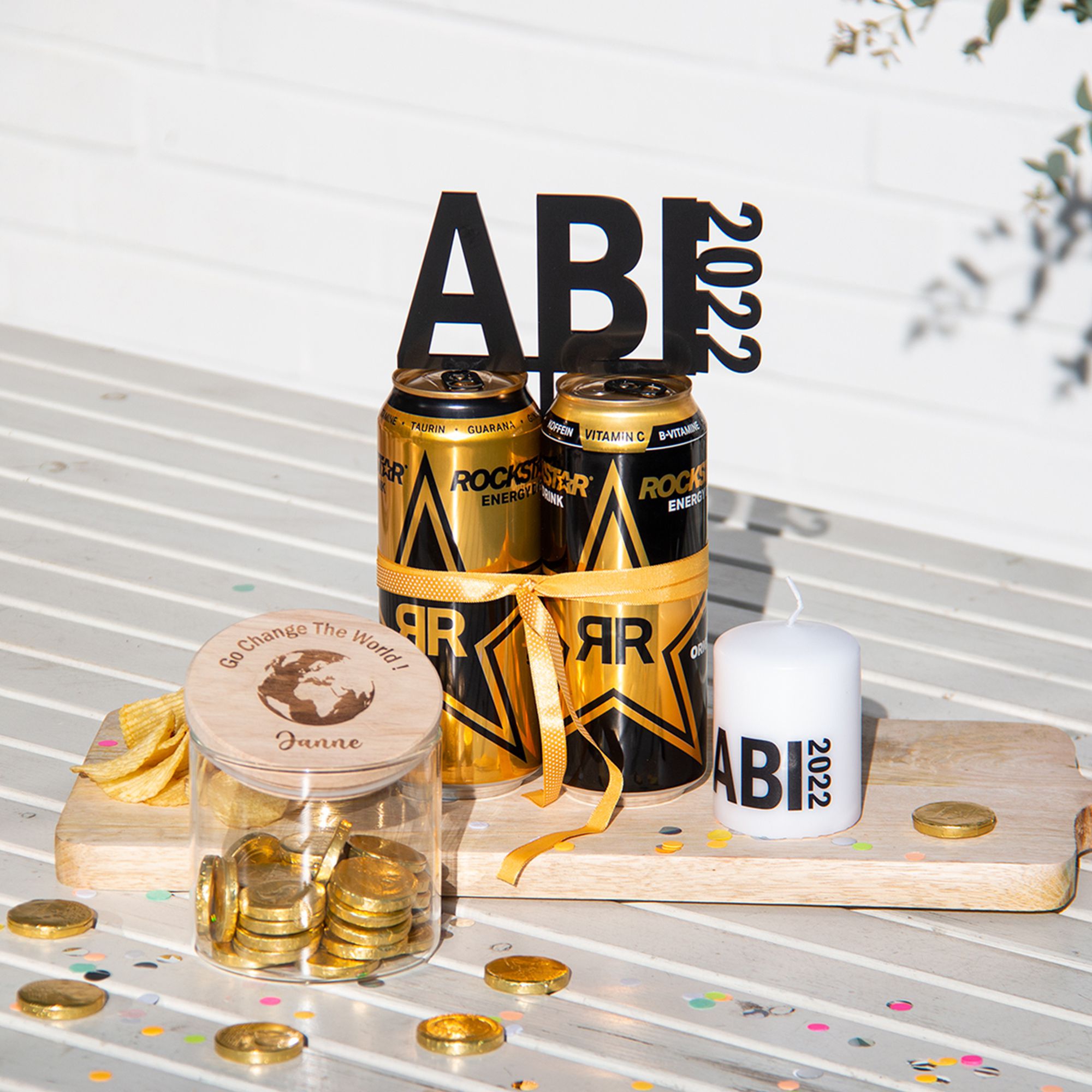 Stumpenkerze Weiß "ABI 2025" Stumpenkerze Weiß "ABI 2025"