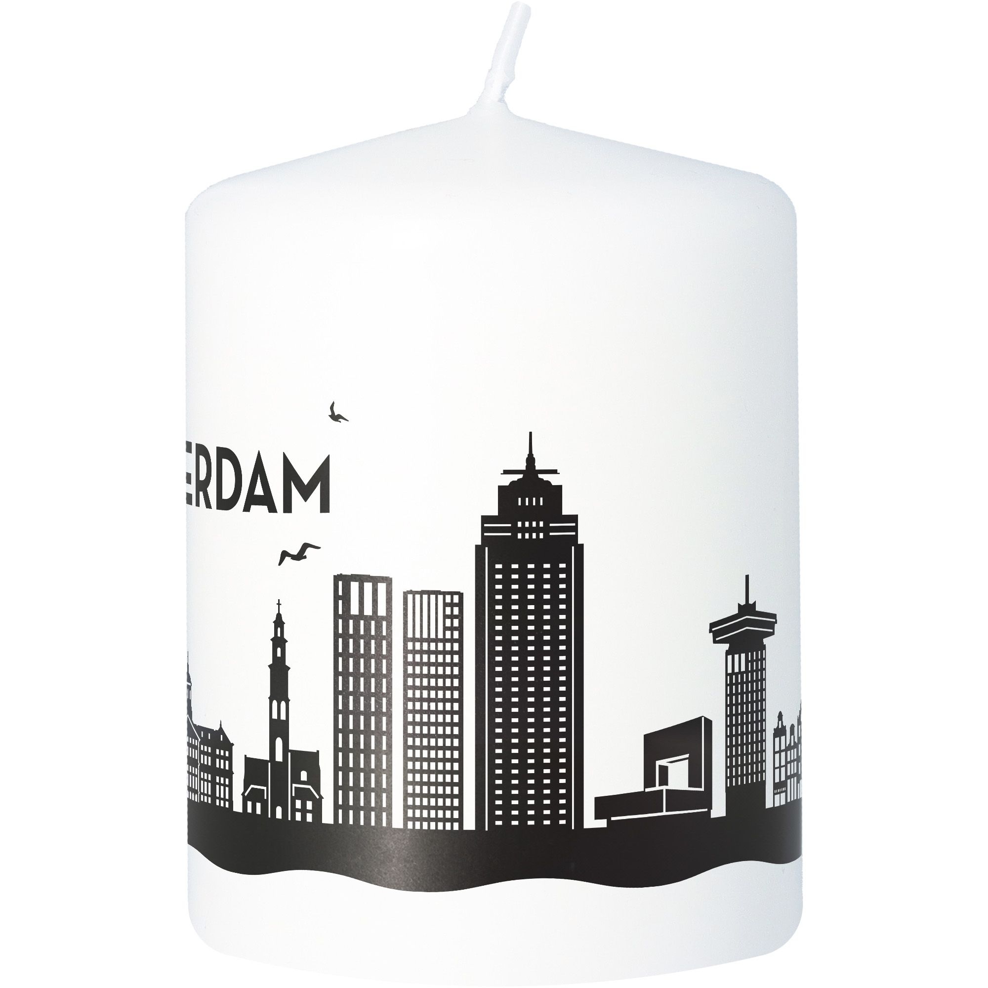 Stumpenkerze Skyline Amsterdam Weiß Stadt, Städtisch, Gebäude, Turm, Metropolis