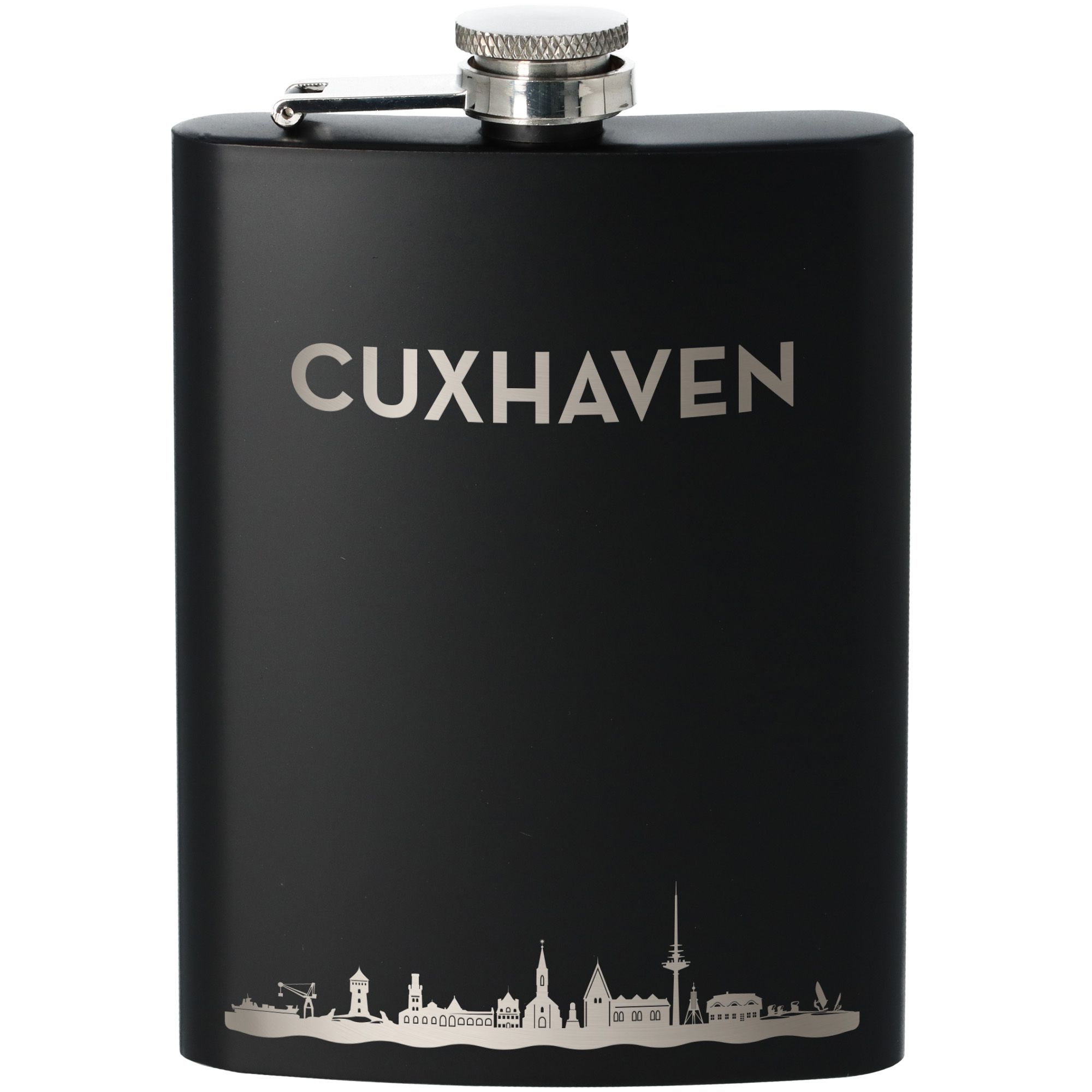 Flachmann Skyline Cuxhaven Schwarz 235ml