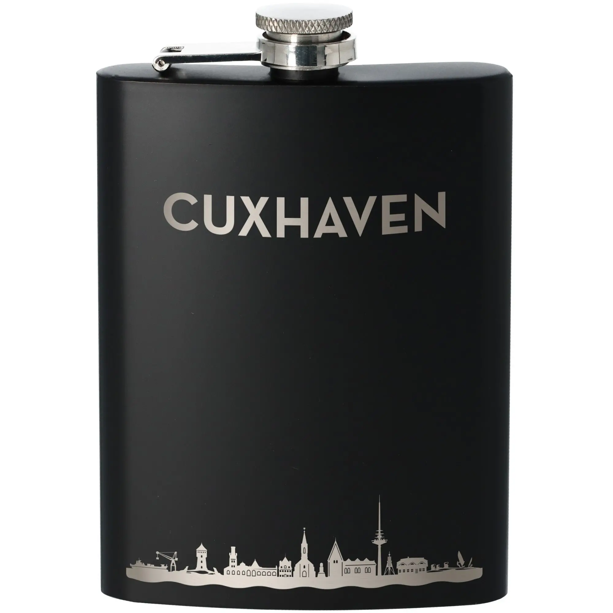Flachmann Skyline Cuxhaven Schwarz 235ml