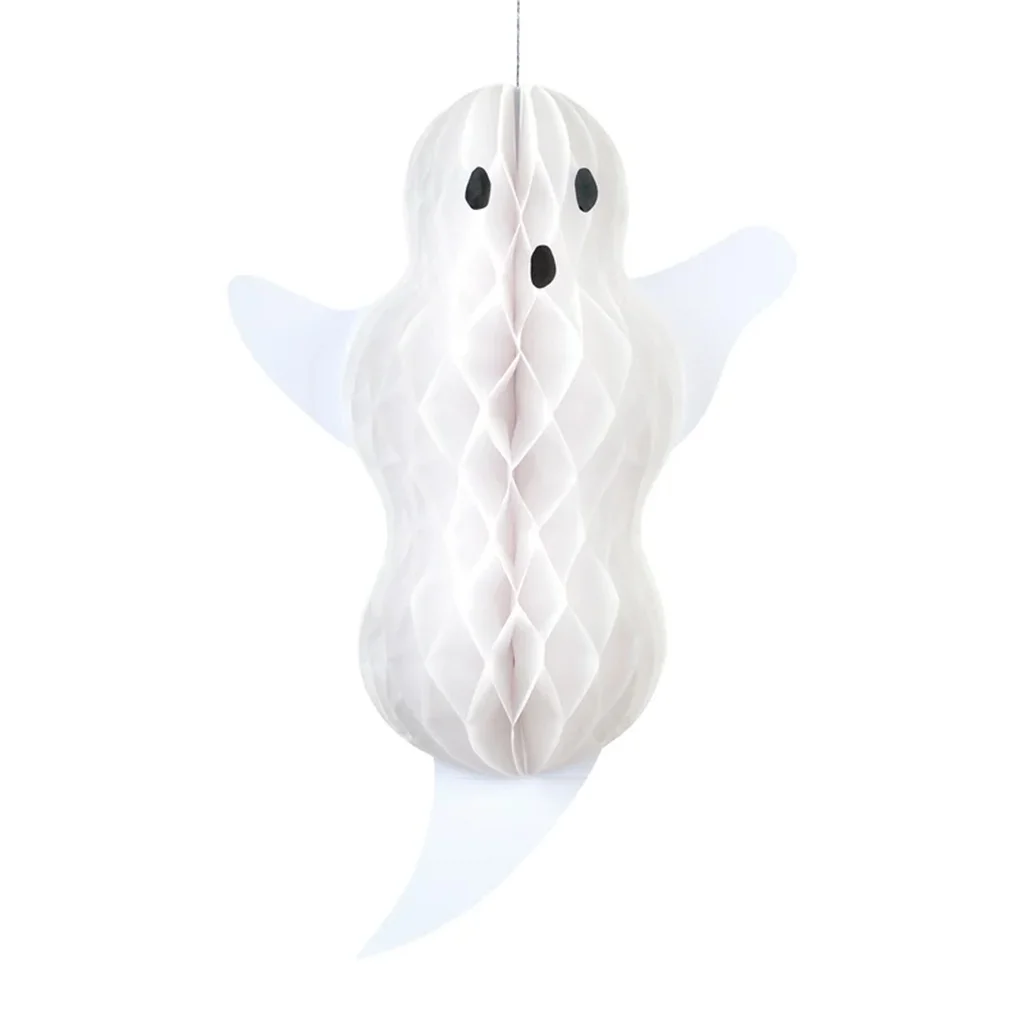 Geisterfigur, Deko-Goldfisch, Papierstern, Himbeer-weiße Kugel, Halloween-Deko