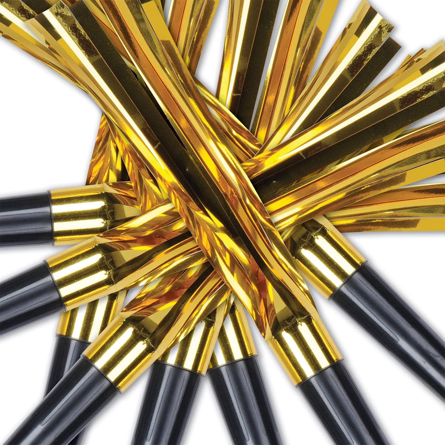 8 Fransentröten, Gold/Schwarz 8 Fransentröten, Gold/Schwarz