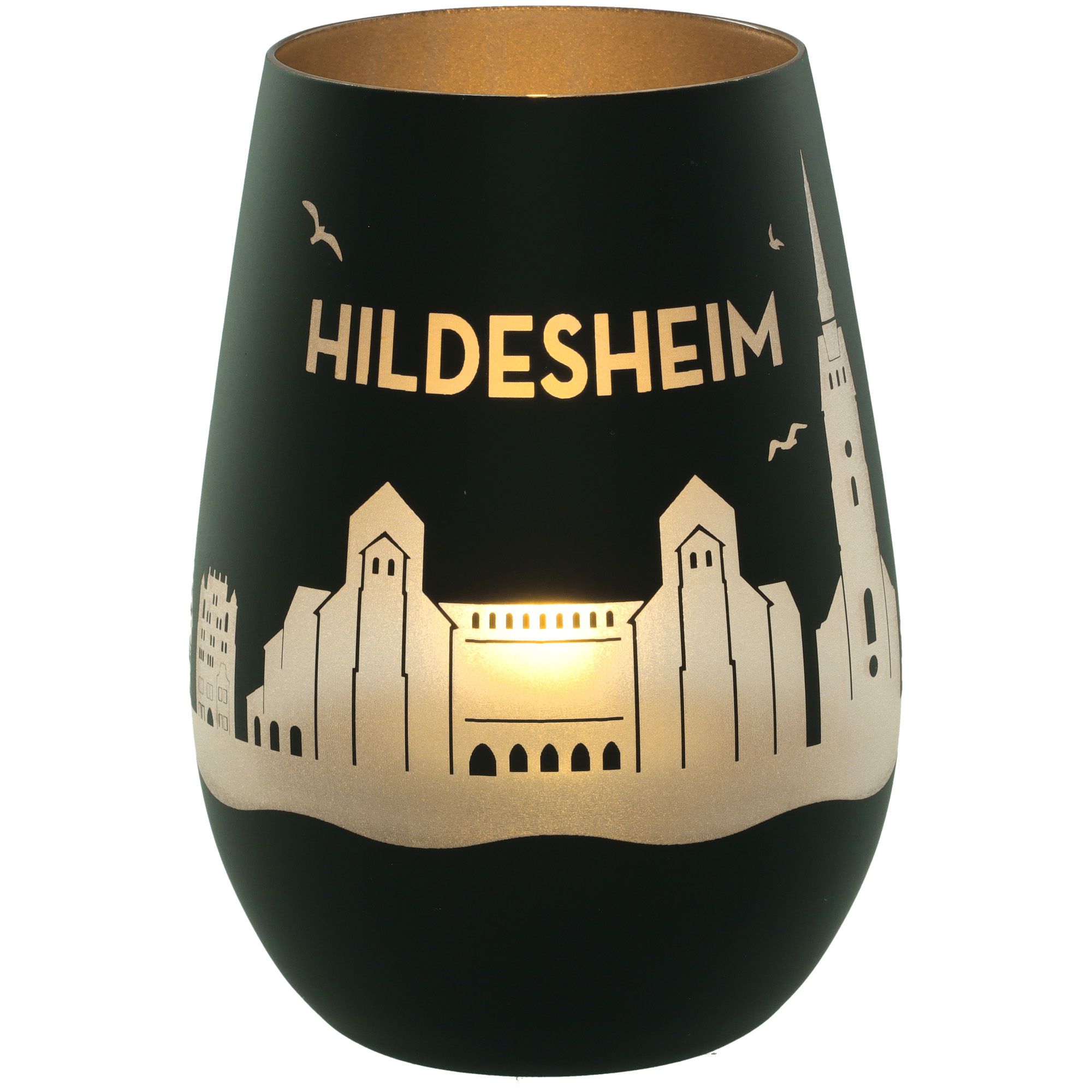 Windlicht Skyline Hildesheim Schwarz/Silber Windlicht Skyline Hildesheim Schwarz/Silber