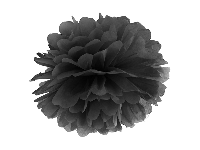 Pompom aus Papier - klein, Schwarz