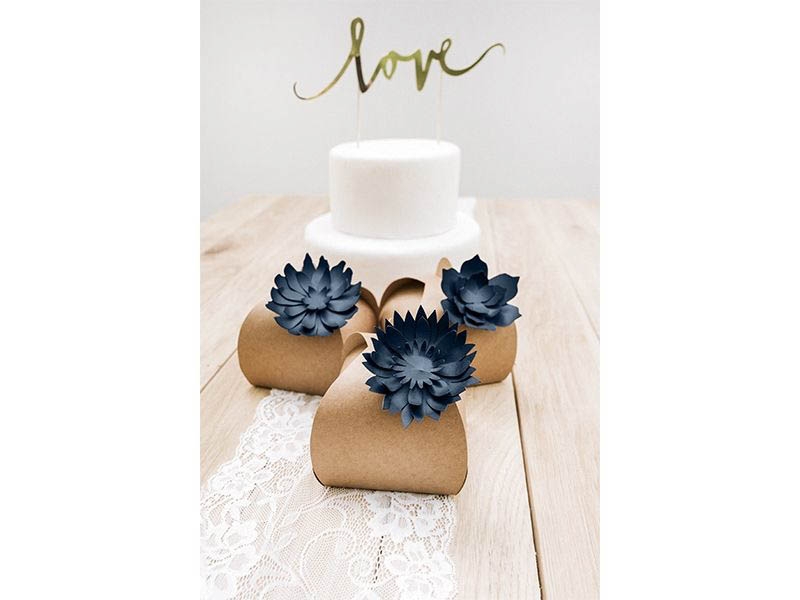 DIY Bastelset Blumen Dunkelblau 24 tlg.