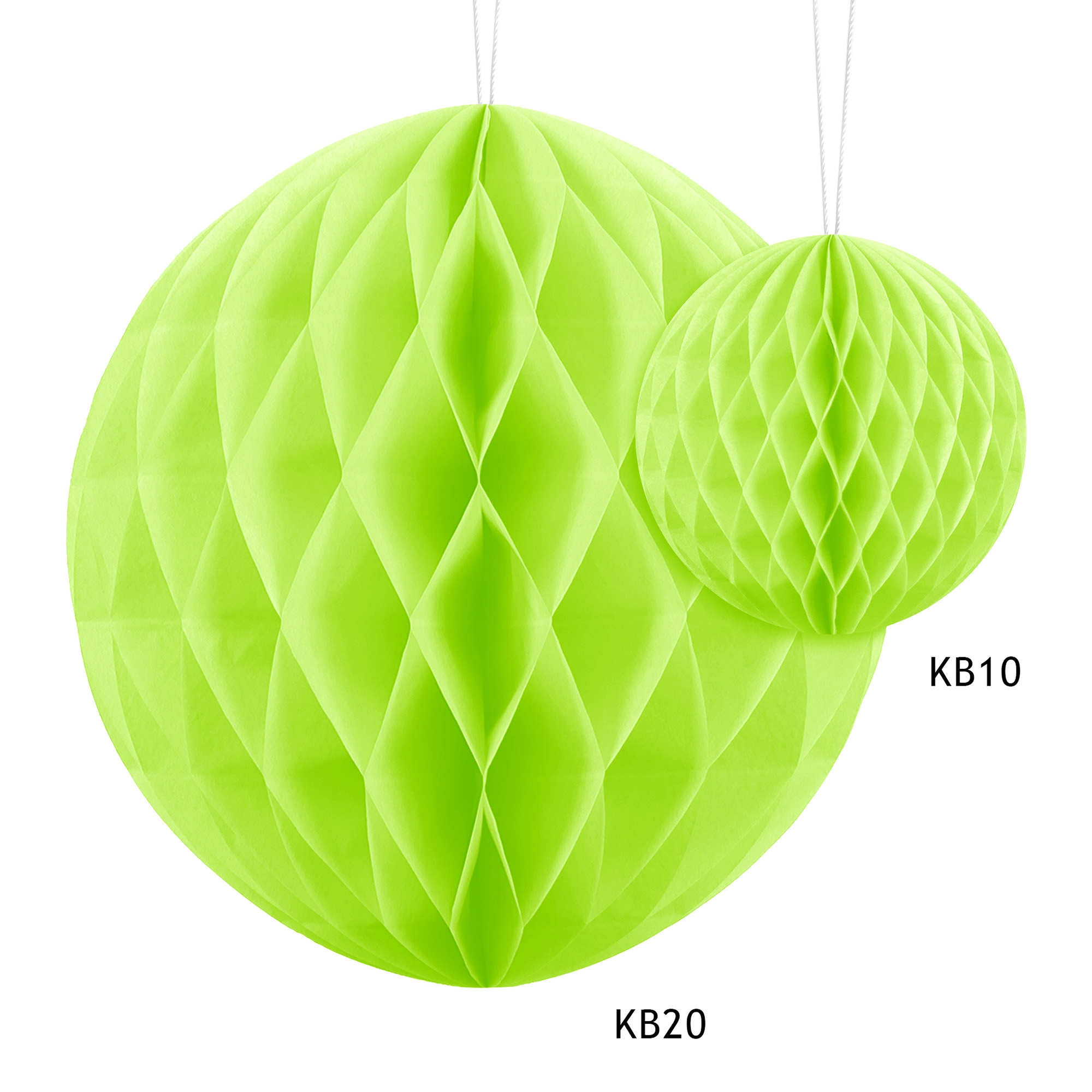 Honeycomb Balls "Apfelgrün" 20 cm Papier, Kronleuchter, Lampe, Luftballon
