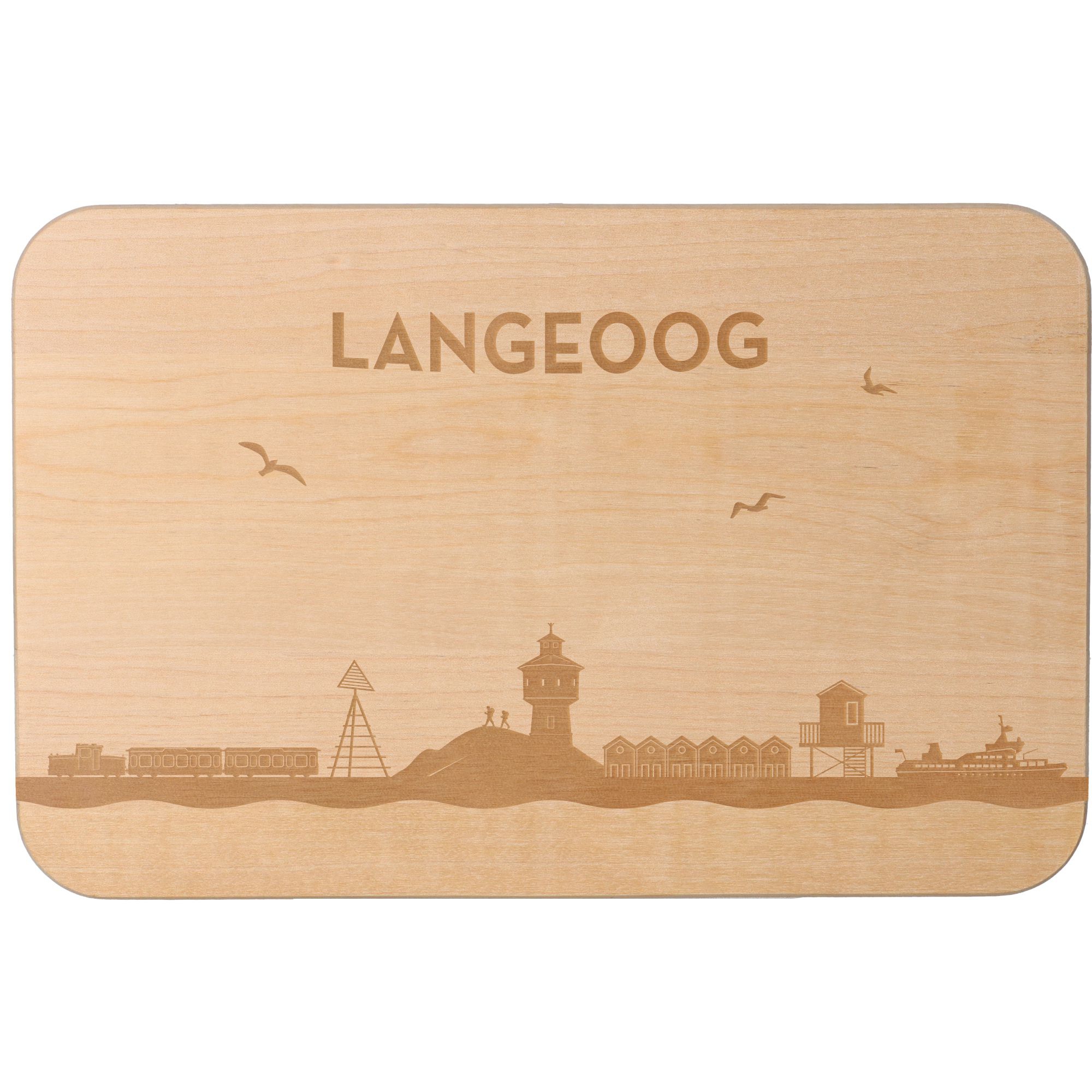 Frühstücksbrett Skyline Langeoog 23cm x 15cm x 1cm Frühstücksbrett Skyline Langeoog 23cm x 15cm x 1cm
