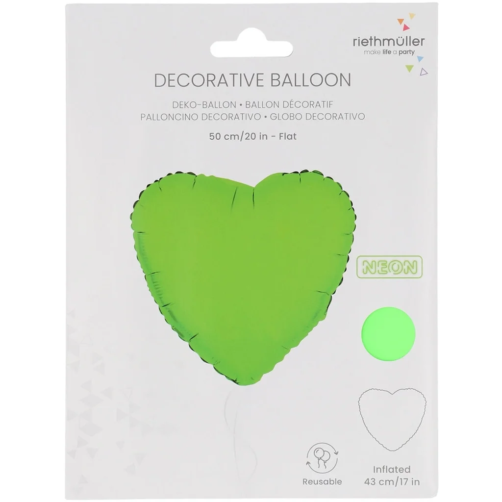 Folienballon Herz Neon Grün 45cm