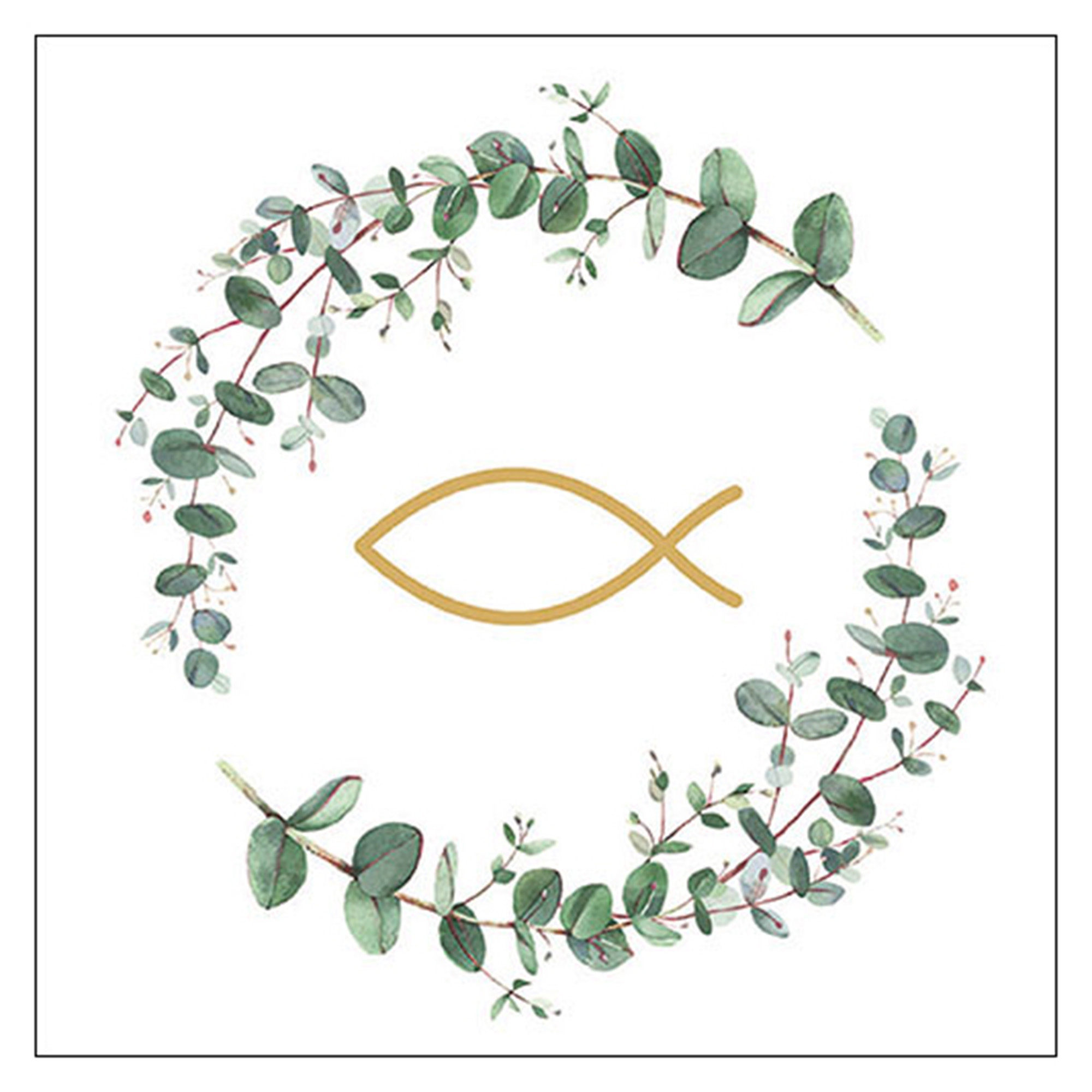 20 Servietten "Communion branches" Kräuterig, Kräuter, Pflanze, Blatt