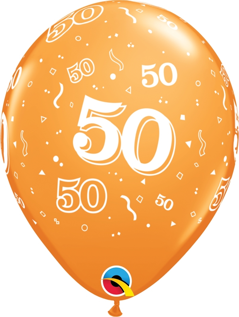 Qualatex Latexballon 50. Geburtstag verschiedene Farben Ø 30cm