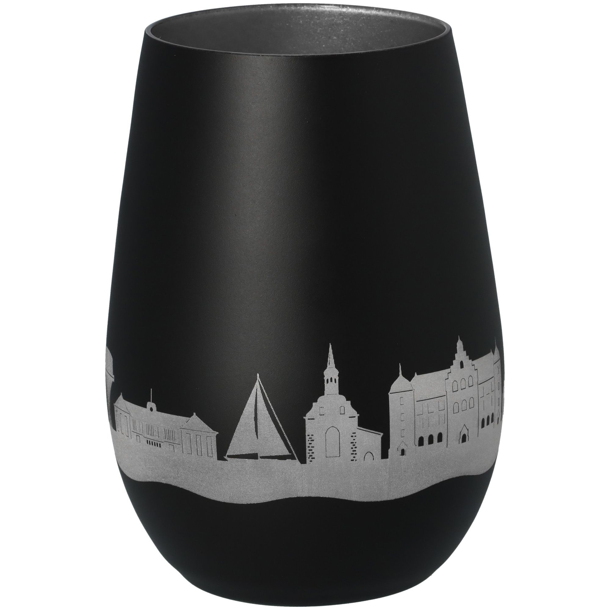 Windlicht Skyline Flensburg Schwarz/Silber Windlicht Skyline Flensburg Schwarz/Silber