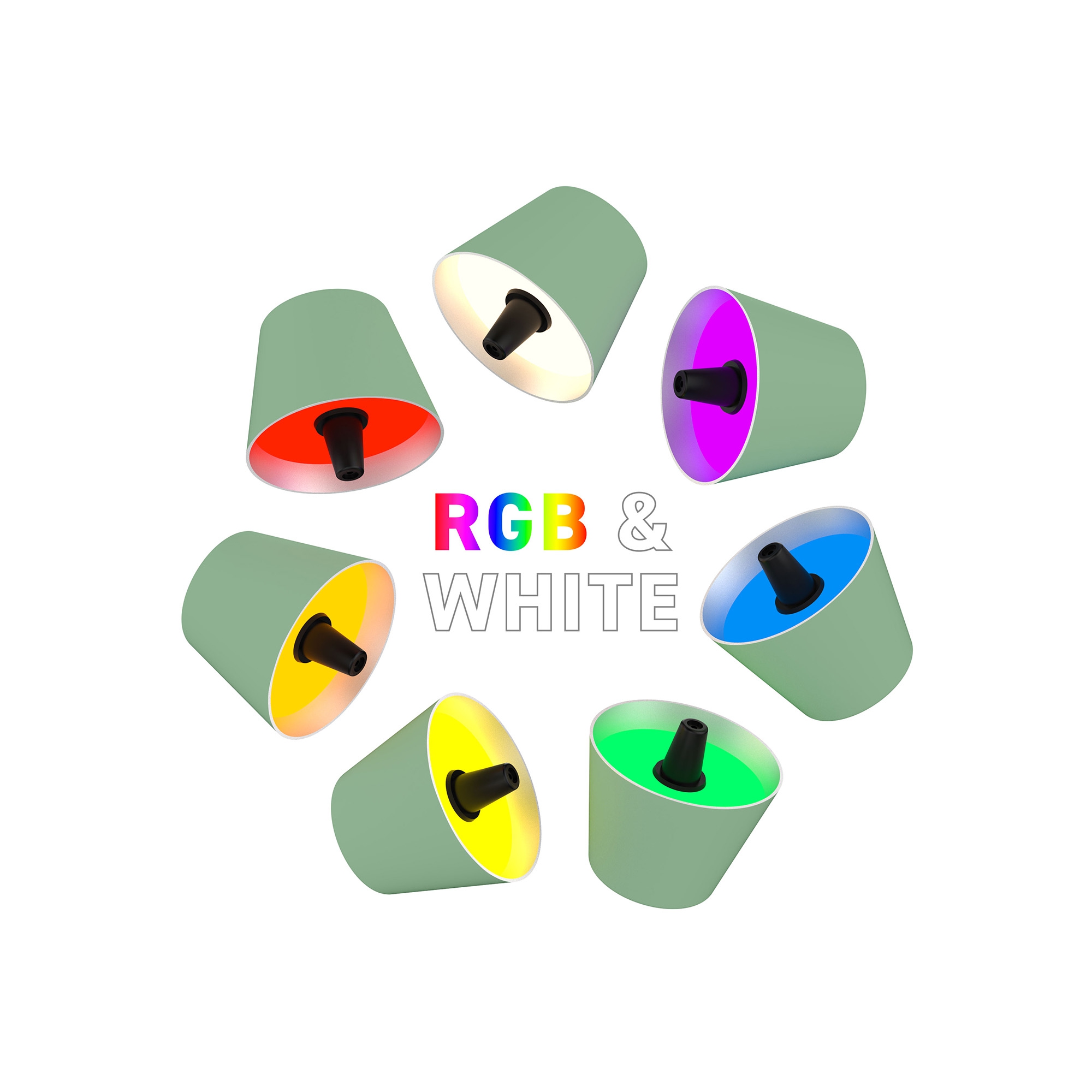 Sompex - TOP 2.0 LED Akku-Flaschenleuchte RGBW, Olivgrün Sompex - TOP 2.0 LED Akku-Flaschenleuchte RGBW, Olivgrün