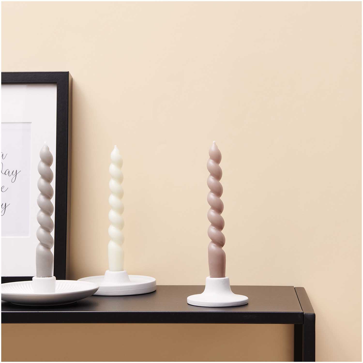 Kerzenständer aus Porzellan - Weiß - 8 cm Ø