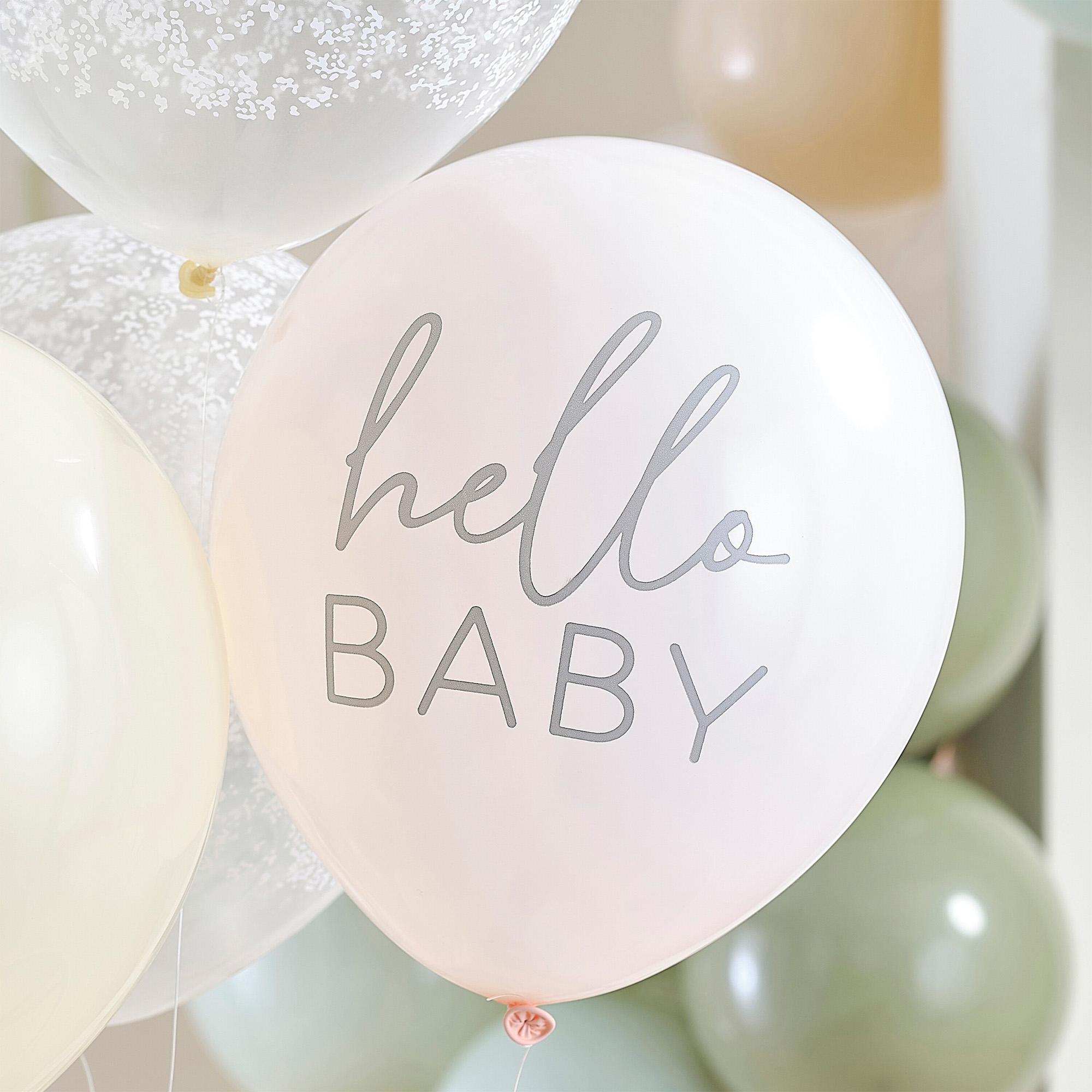 5 Ballons im Set "Hello Baby" Floral Ø 30cm 5 Ballons im Set "Hello Baby" Floral Ø 30cm