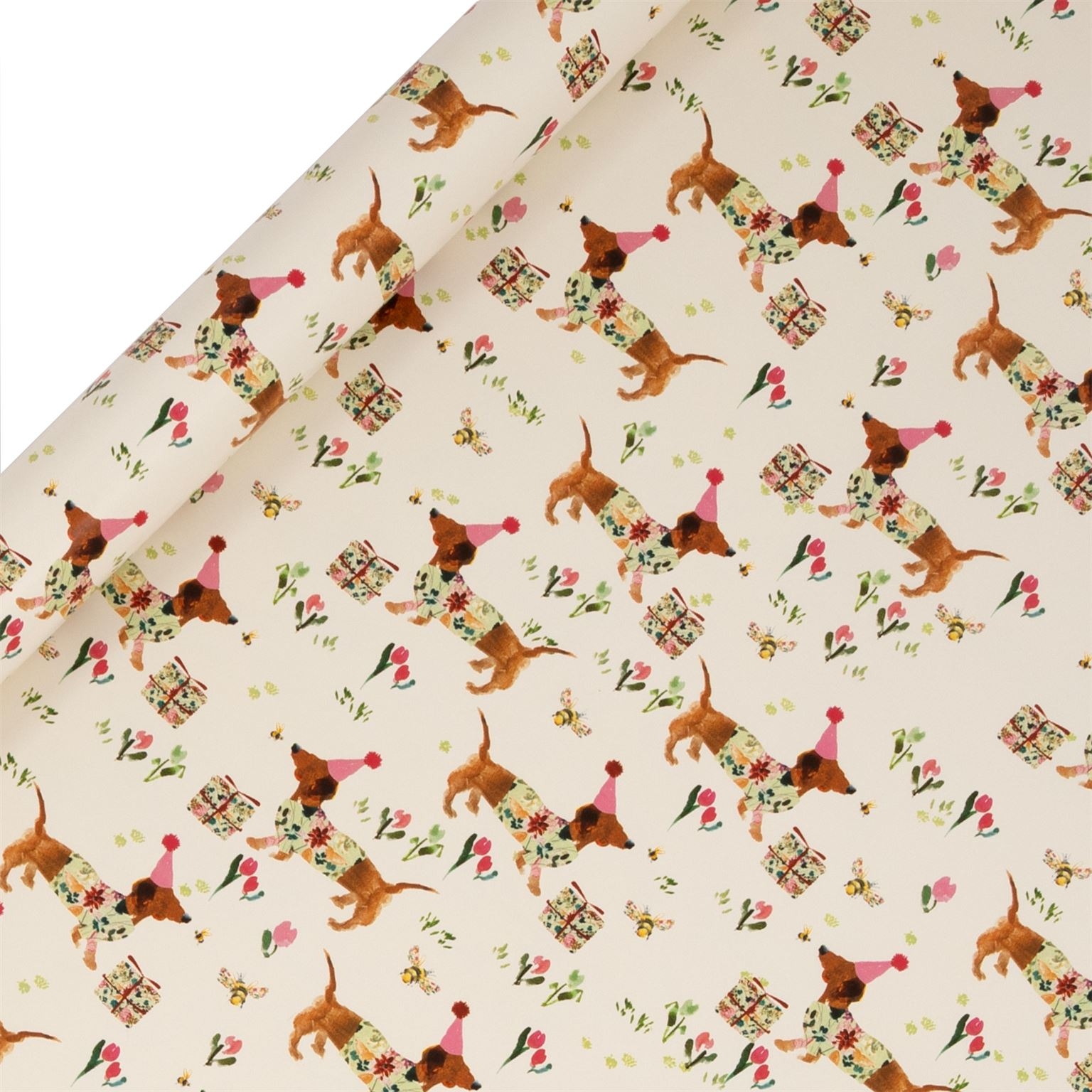 Geschenkpapier auf Rolle "Geburtstagsdackel" 4m