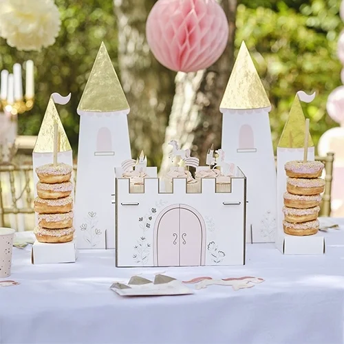 Pappe-Keksdosen, Prinzessinnen-Schloss, Keks-Display, Natürliches Dekor, Geburtstags-Deko