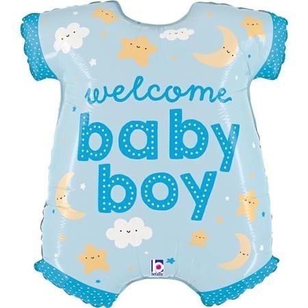 Folienballon Shape "Einteiler Baby Boy" 80cm Bekleidung, T-shirt, Windel