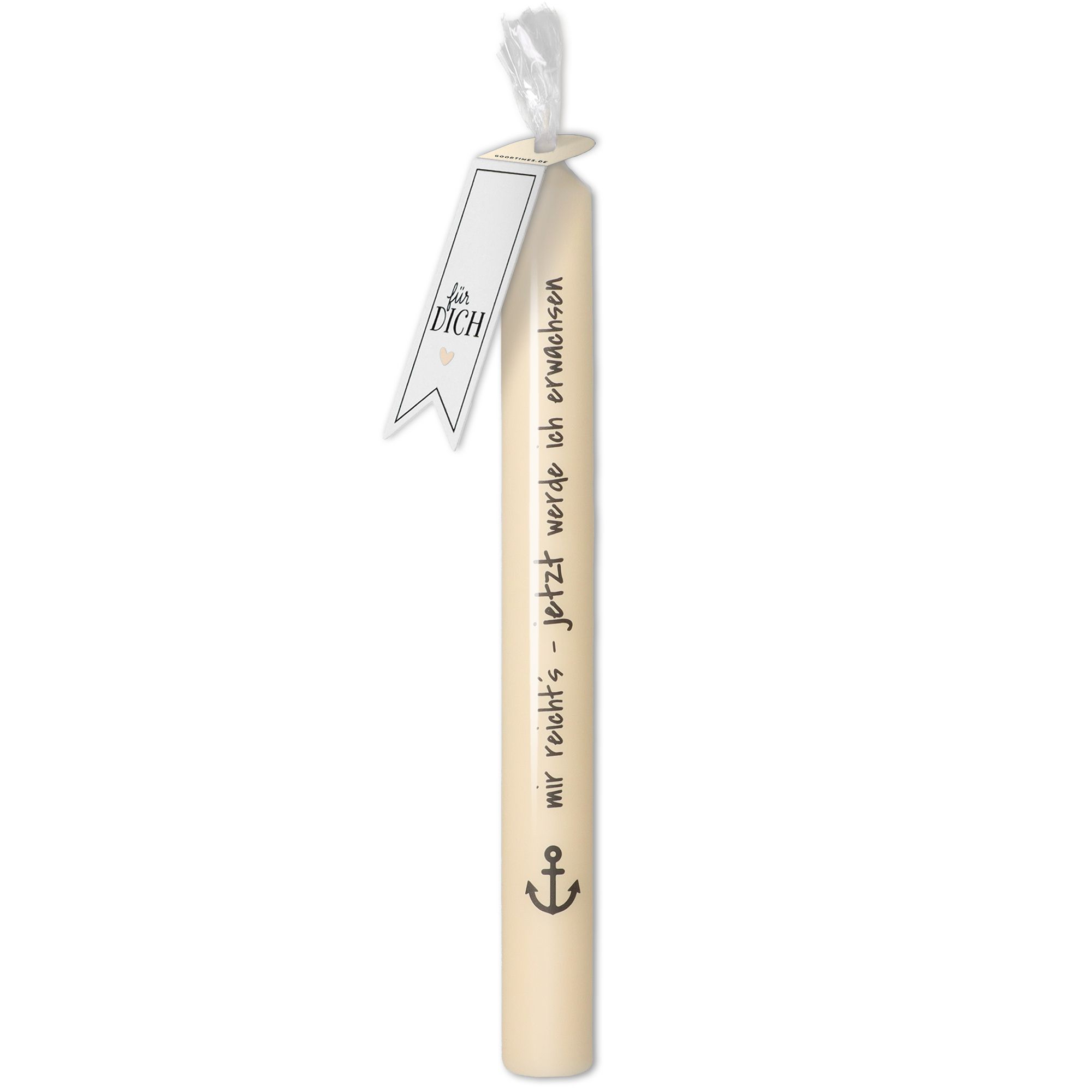 Stabkerze Creme Jugendweihe "mir reicht´s" Stabkerze Creme Jugendweihe "mir reicht´s"