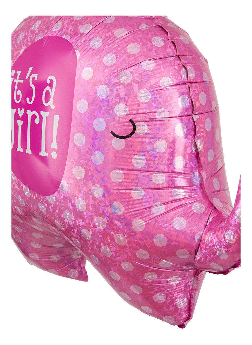 Folienballon Holographic Elefant It's A Girl 81 cm