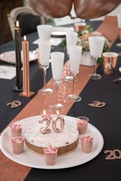 Zahlenkerze "3", Roségold