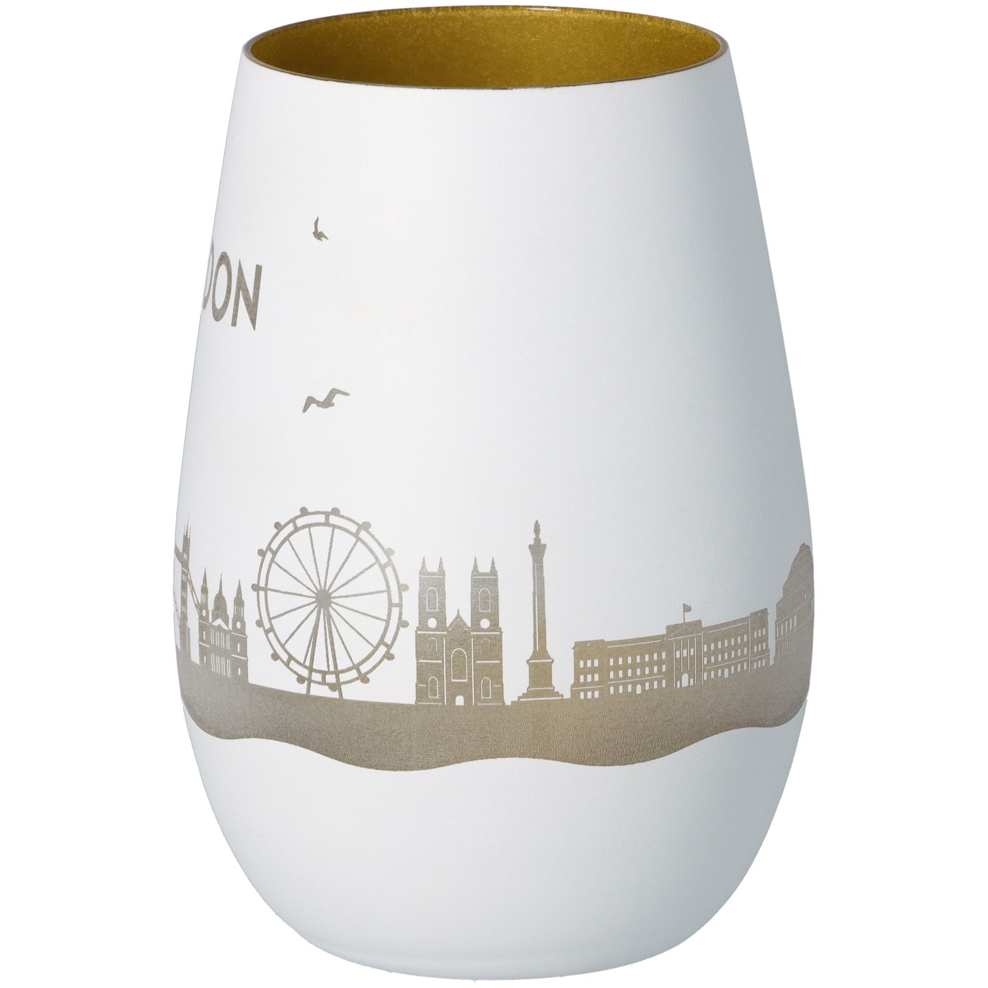 Windlicht Skyline London Weiß/Gold Windlicht Skyline London Weiß/Gold