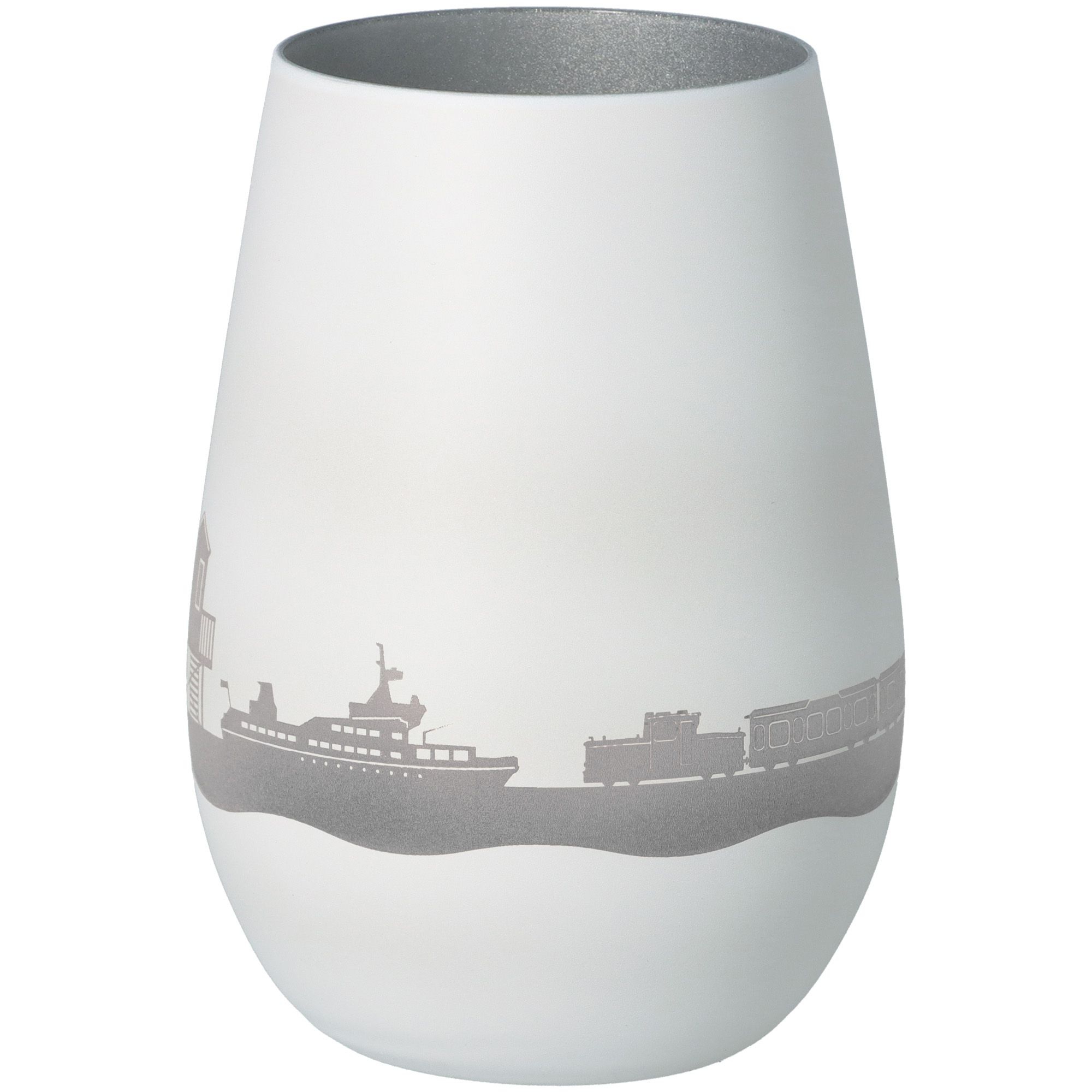 Windlicht Skyline Langeoog Weiß/Silber Windlicht Skyline Langeoog Weiß/Silber