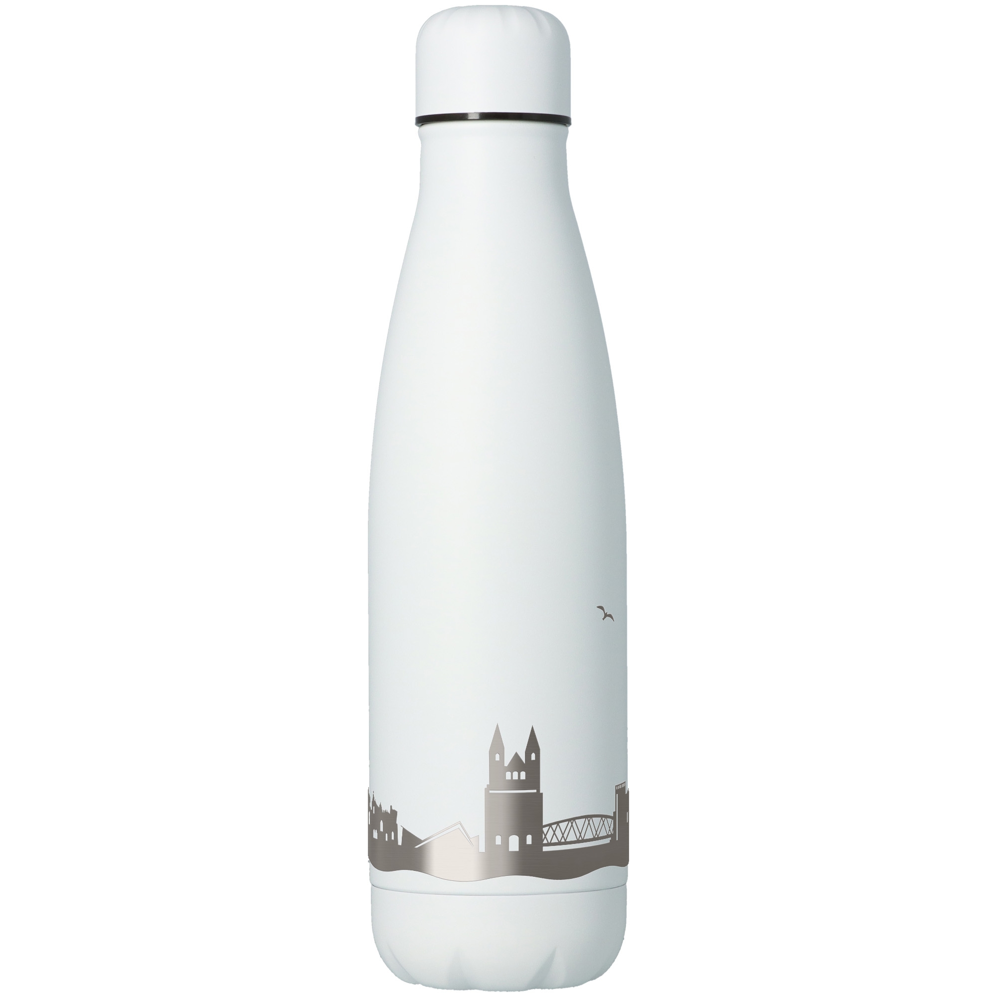 a8e634f0bdb125a87af267bd50020c0ed24f5ad6 Trinkflasche Skyline Magdeburg Weiß 500ml