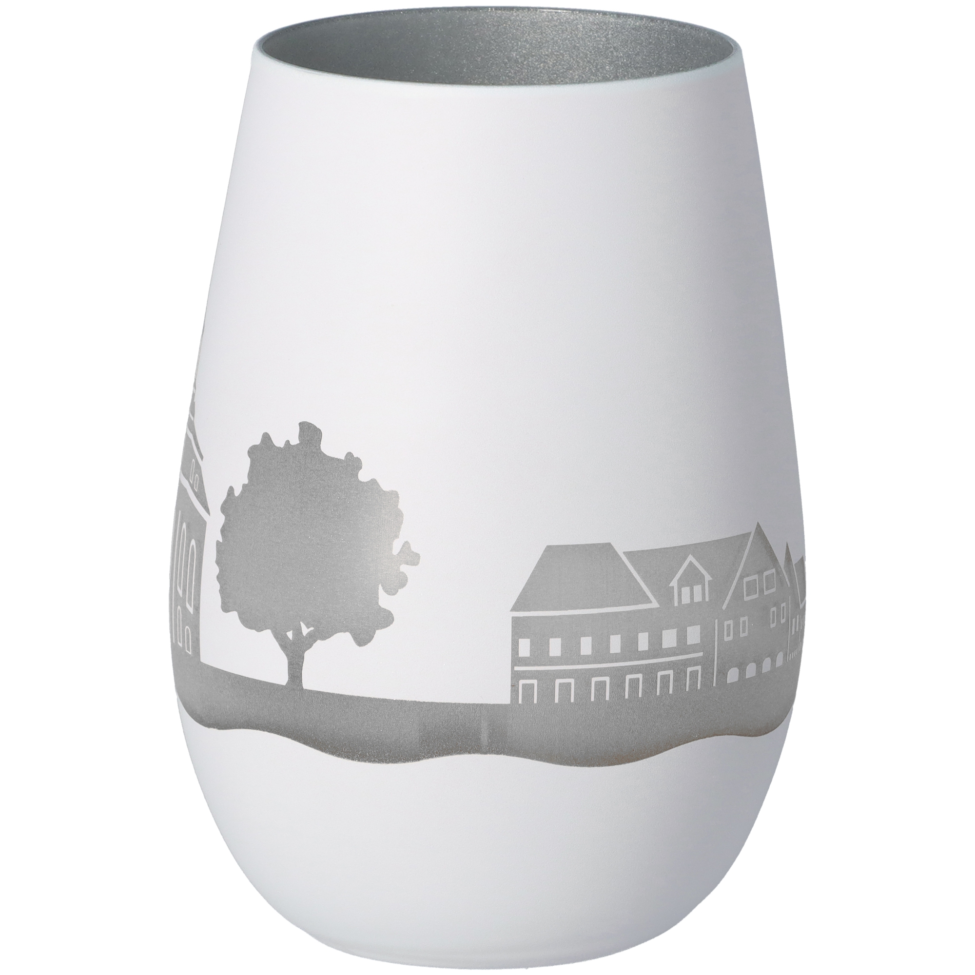 Windlicht Skyline Rellingen Weiß/Silber Windlicht Skyline Rellingen Weiß/Silber