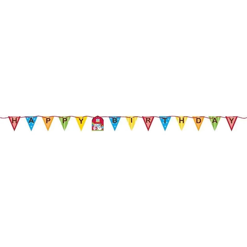 Geburtstagsgirlande, Wimpelkette, Bunte Fahne, Papiergirlande, Party-Dekoration