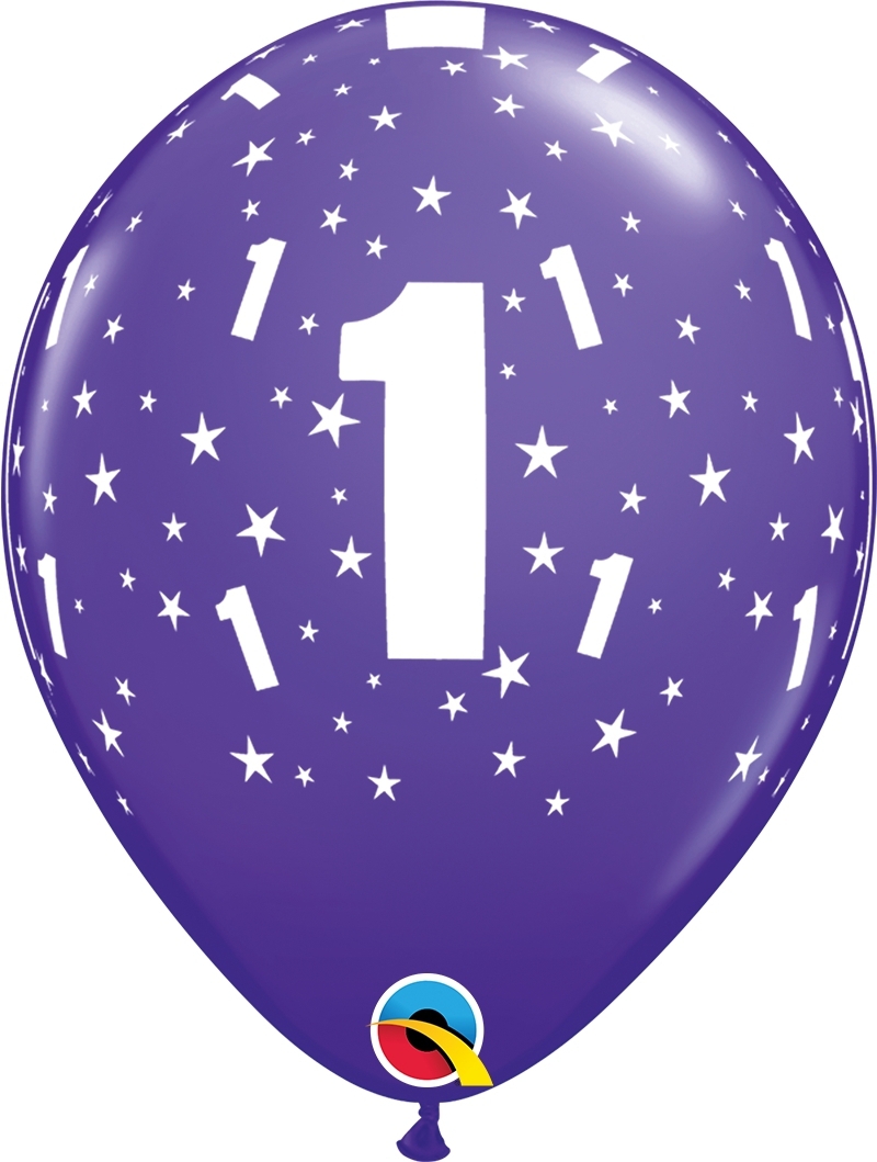 Qualatex Latexballon 1. Geburtstag verschiedene Farben Ø 30cm