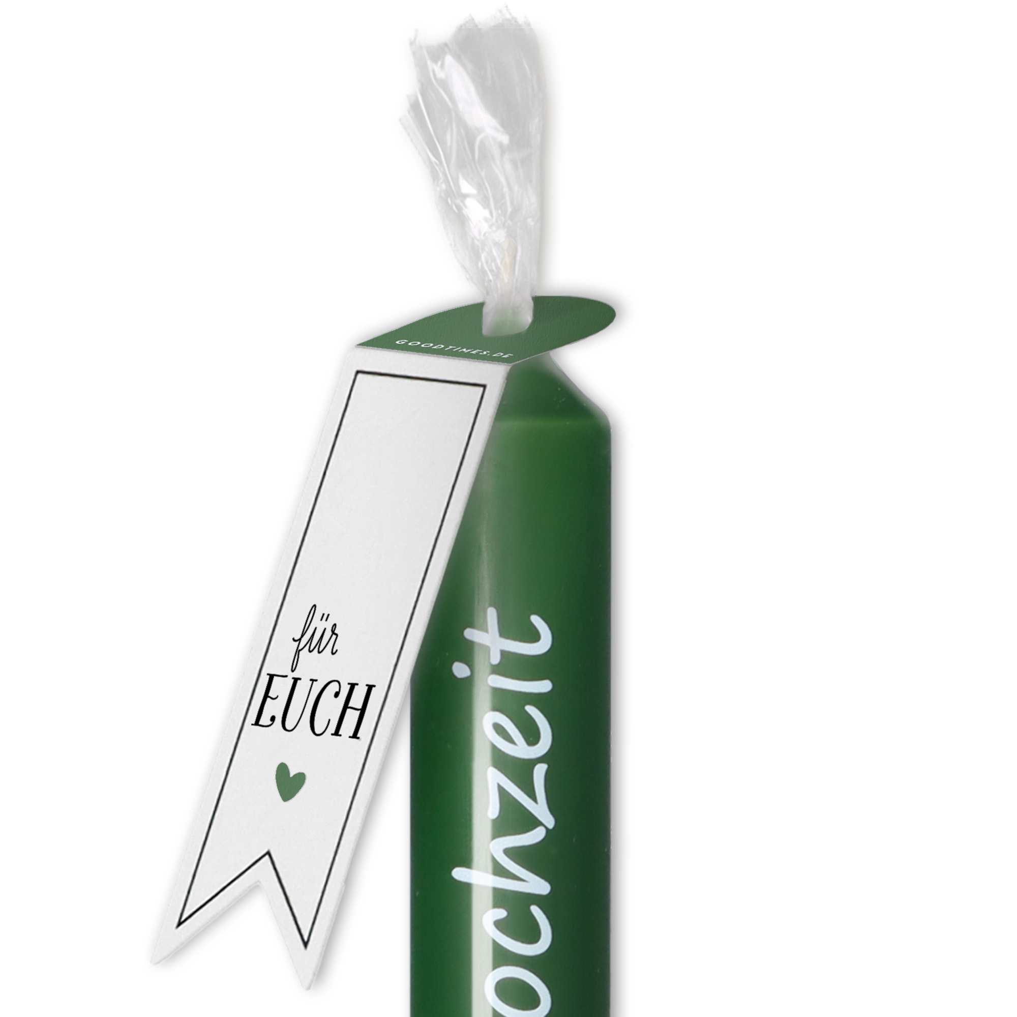 Stabkerze Grün "Petersilienhochzeit"