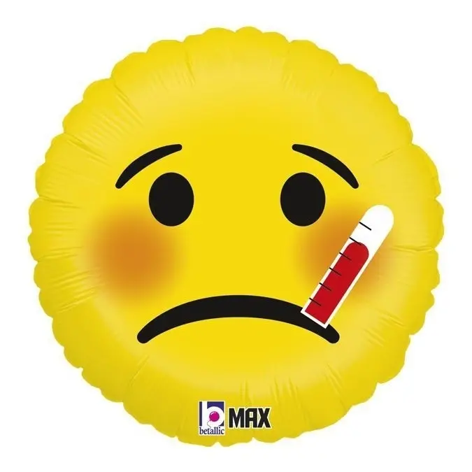 Folienballon "Kranker Smiley" 45 cm