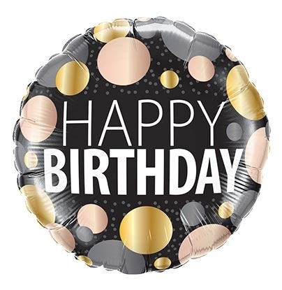 Folienballon "Happy Birthday" Punkte 45cm Folienballon "Happy Birthday" Punkte 45cm