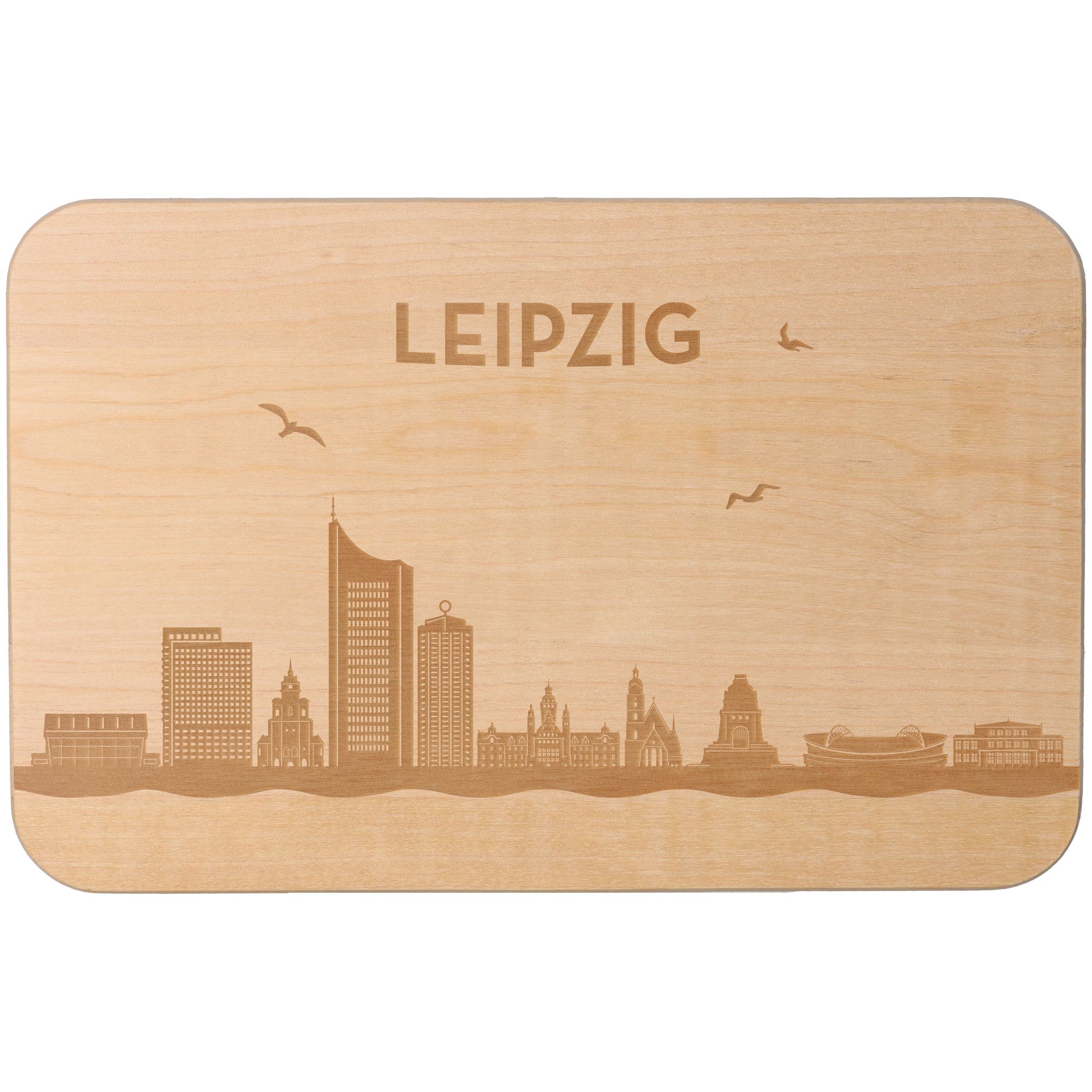 Frühstücksbrett Skyline Leipzig 23cm x 15cm x 1cm Frühstücksbrett Skyline Leipzig 23cm x 15cm x 1cm