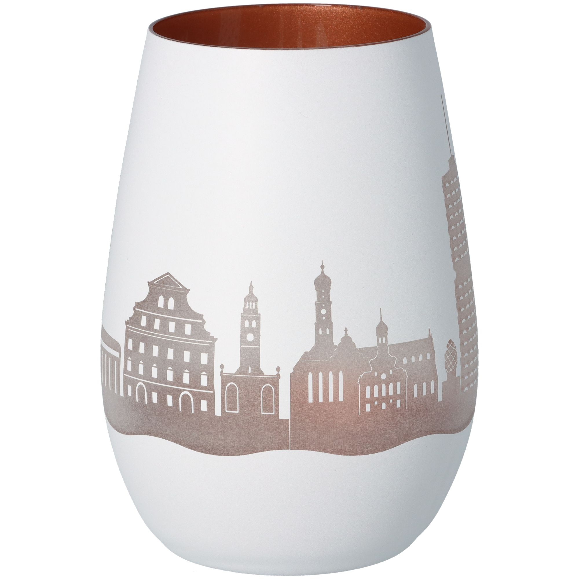 Windlicht Skyline Augsburg Weiß/Bronze Windlicht Skyline Augsburg Weiß/Bronze
