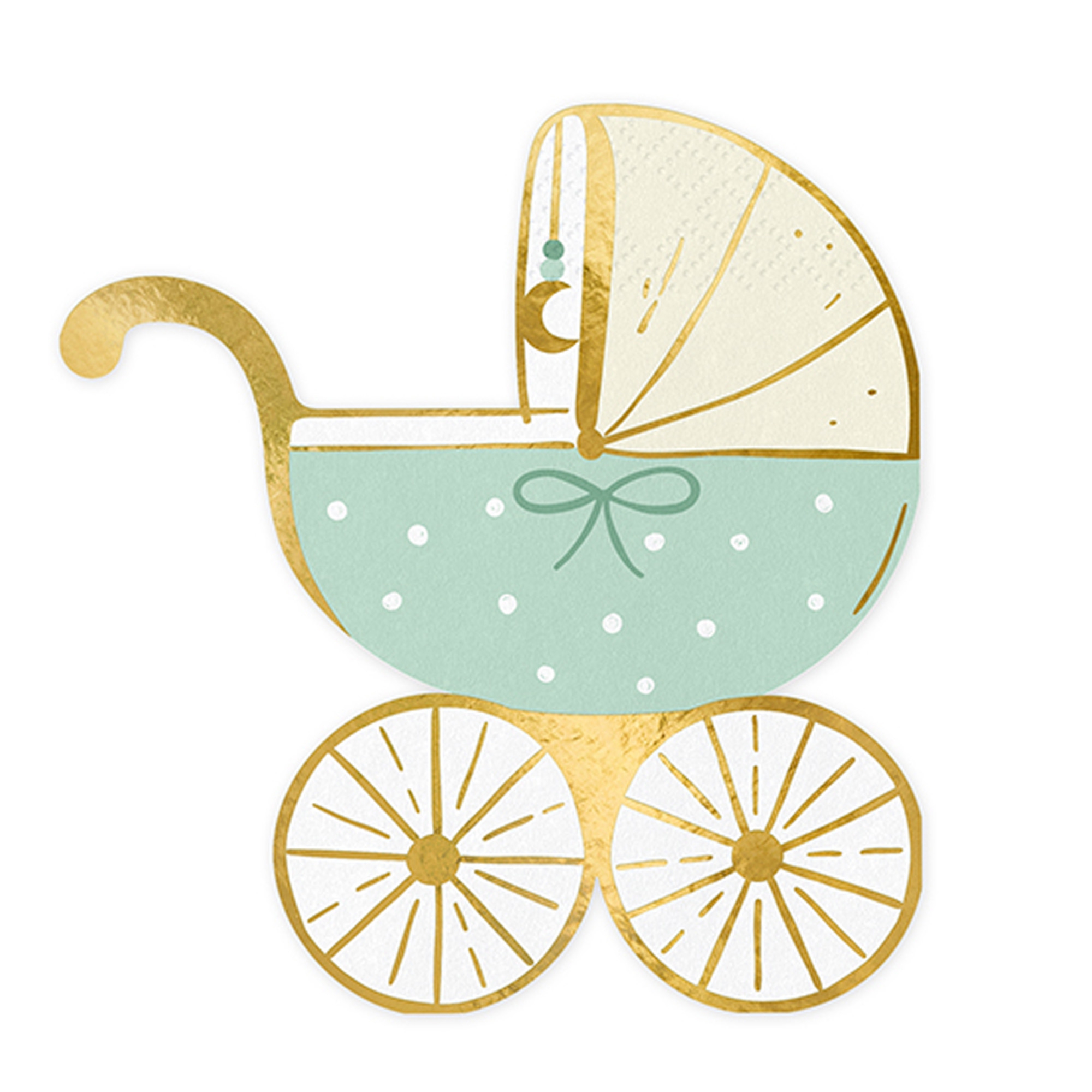20 Servietten Kinderwagen in Türkis 20 Servietten Kinderwagen in Türkis