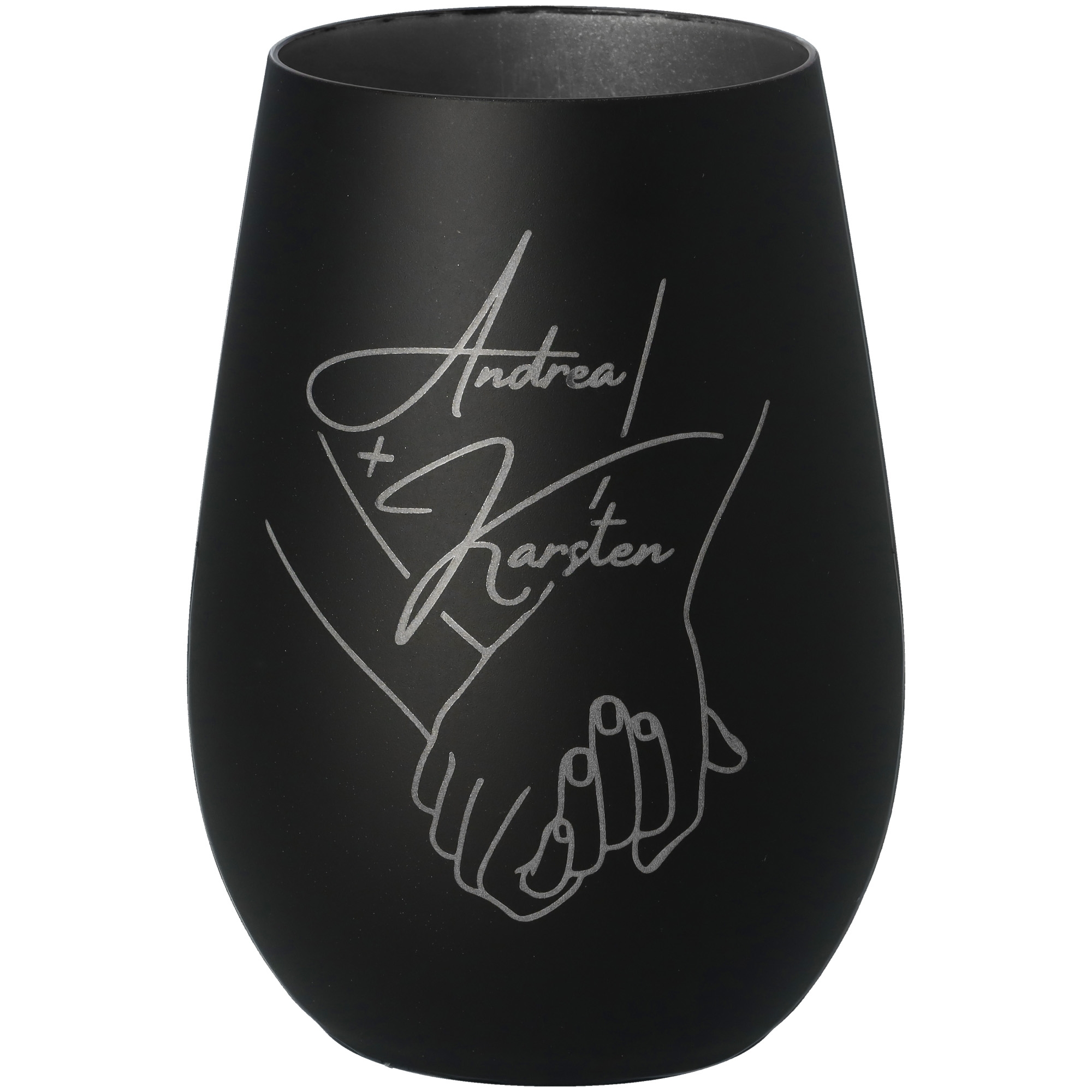 Windlicht Händchen halten "Namen" Schwarz/Silber Windlicht Händchen halten "Namen" Schwarz/Silber