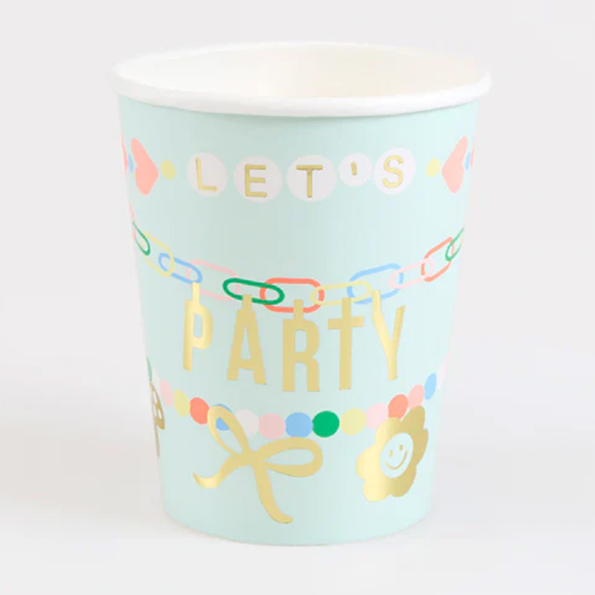 Partybecher, Dekorationsbecher, Pastellfarben, Konfetti Muster, Geschenkbecher