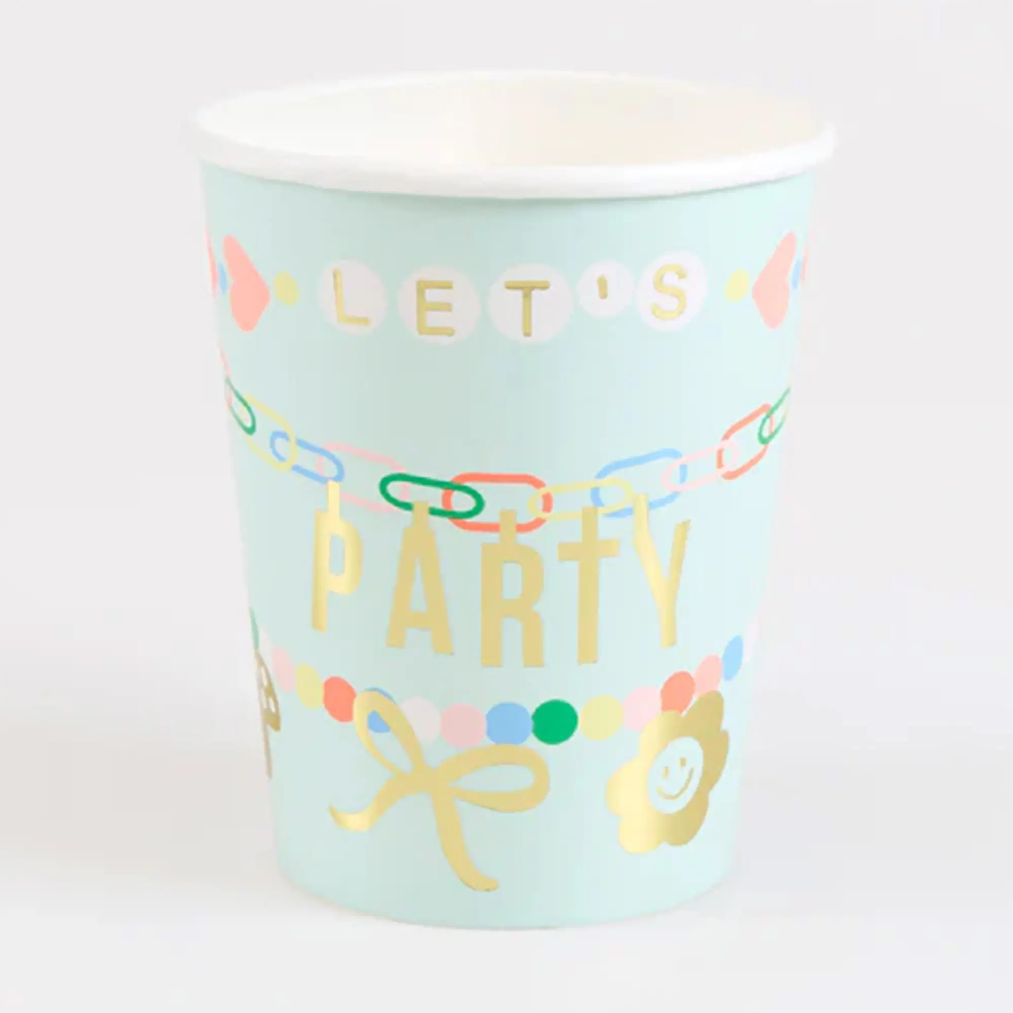 Partybecher, Dekorationsbecher, Pastellfarben, Konfetti Muster, Geschenkbecher