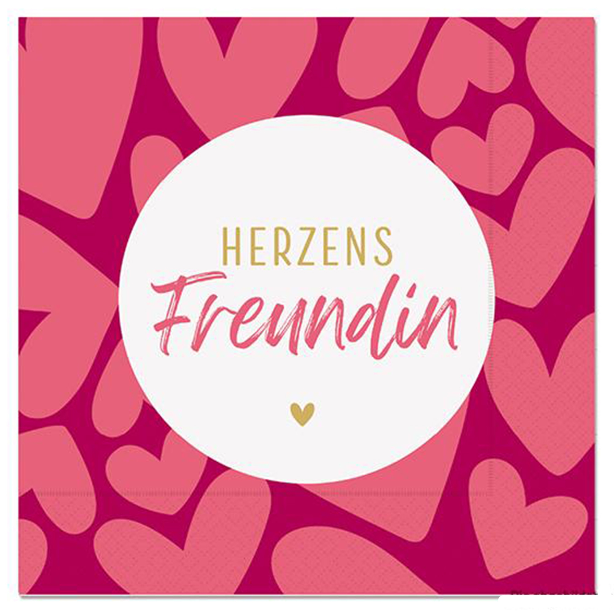 20 Servietten "Herzens Freundin" Briefumschlag, Grußkarte, Post