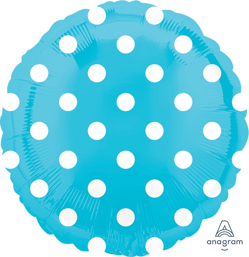 Folienballon Hellblau Polka Dots 45cm