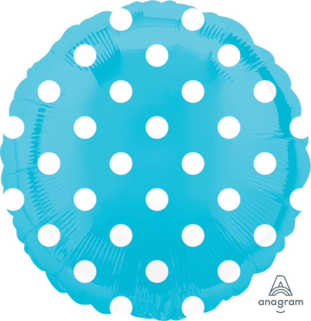 Folienballon Hellblau Polka Dots 45cm Folienballon Hellblau Polka Dots 45cm